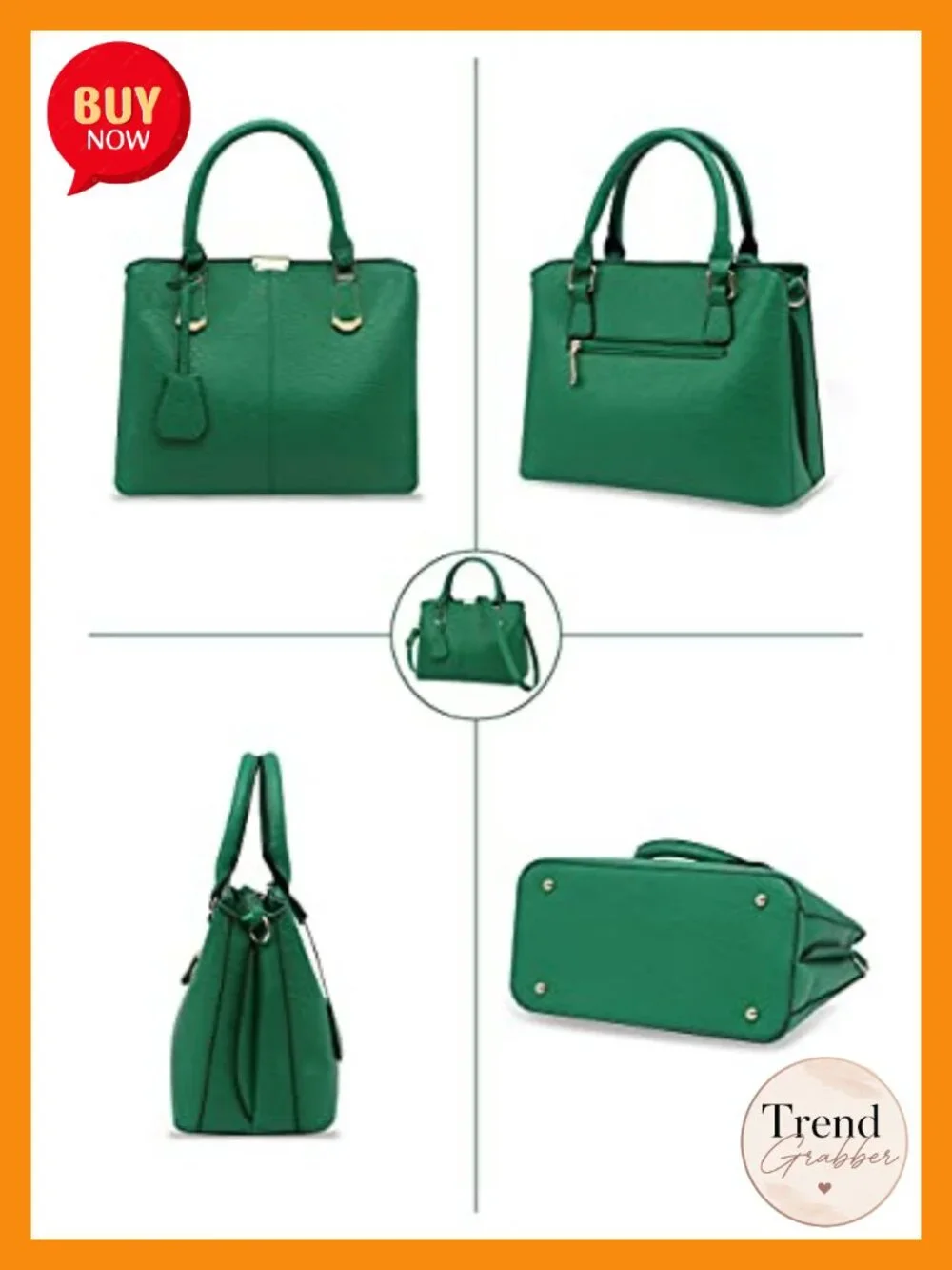 Faux Leather Satchel Handbag Tote Top Handle Work Bag